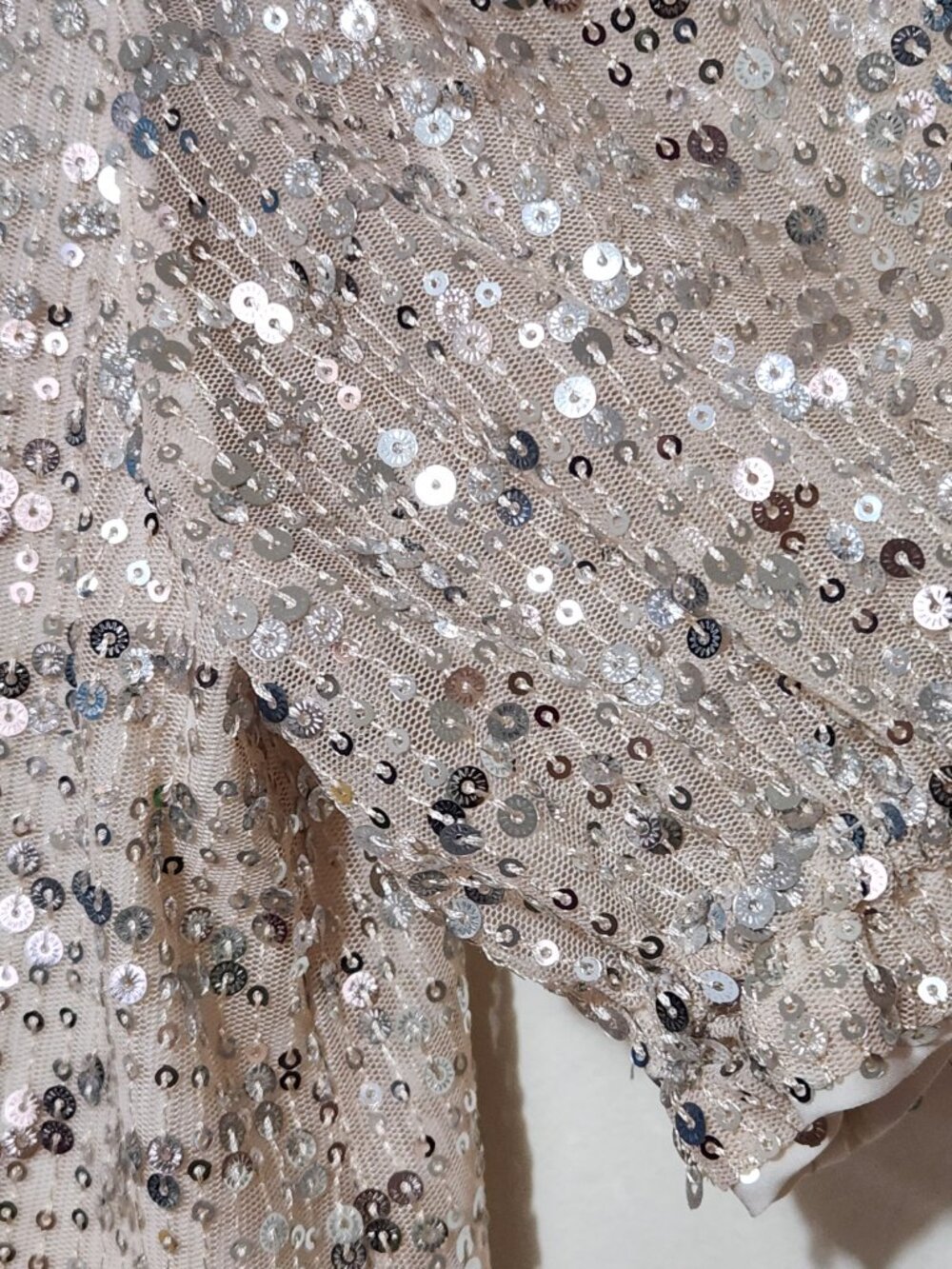Cat & Jack Champgne Sequin Tiered Dress Glitz Extra Twirl-Worthy Pop Party-Ready - Picture 4 of 12